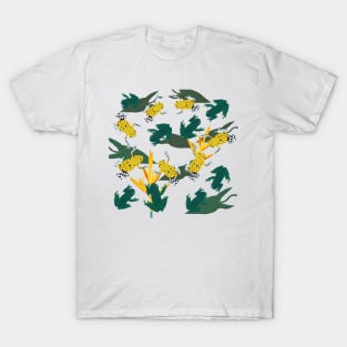 Tropical Frogs Pattern T-Shirt